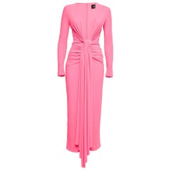 Solace London Vestido Midi Lorena Drapeado Jersey Rosa S