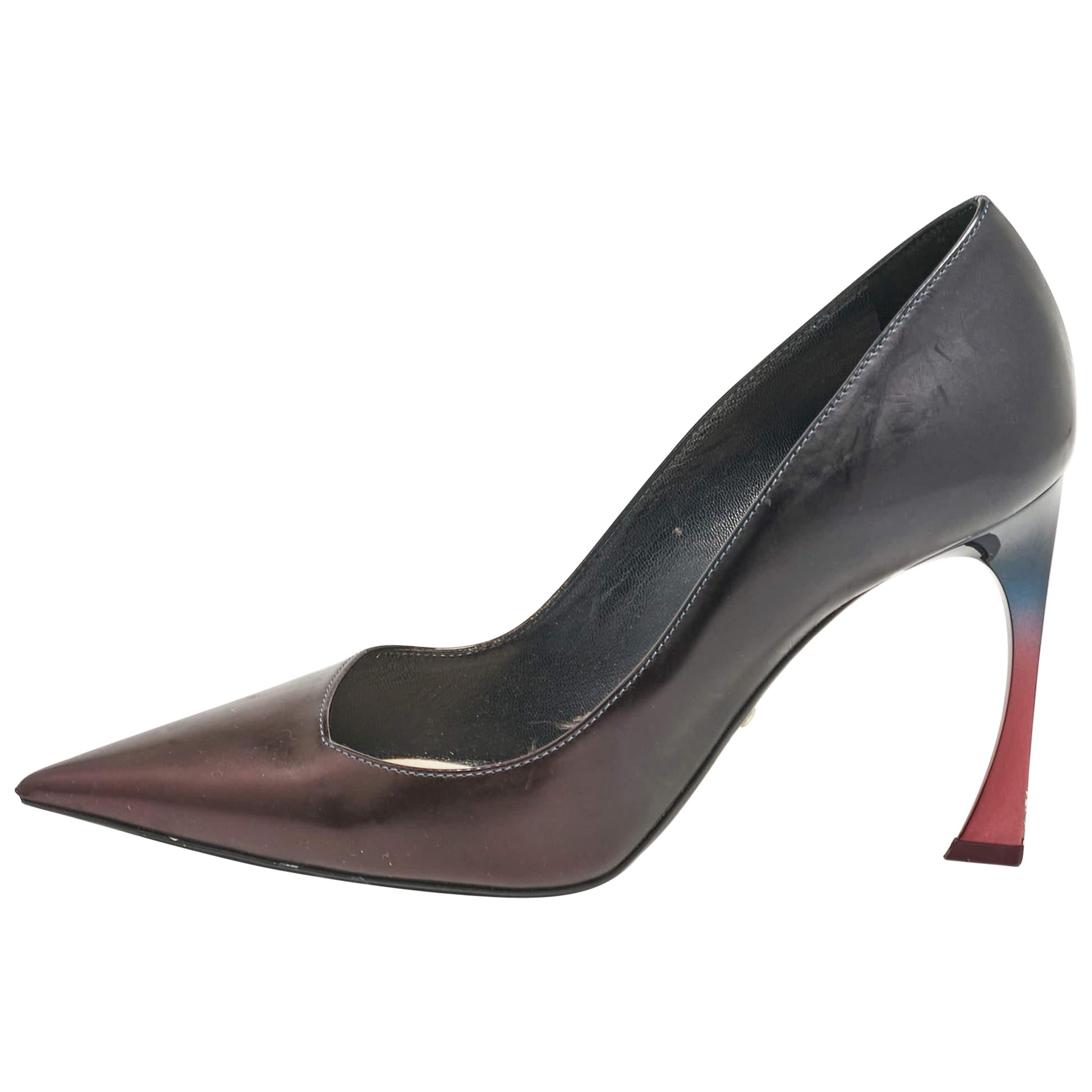 Dior, viola/nero, Pumps a punta in pelle verniciata taglia 36