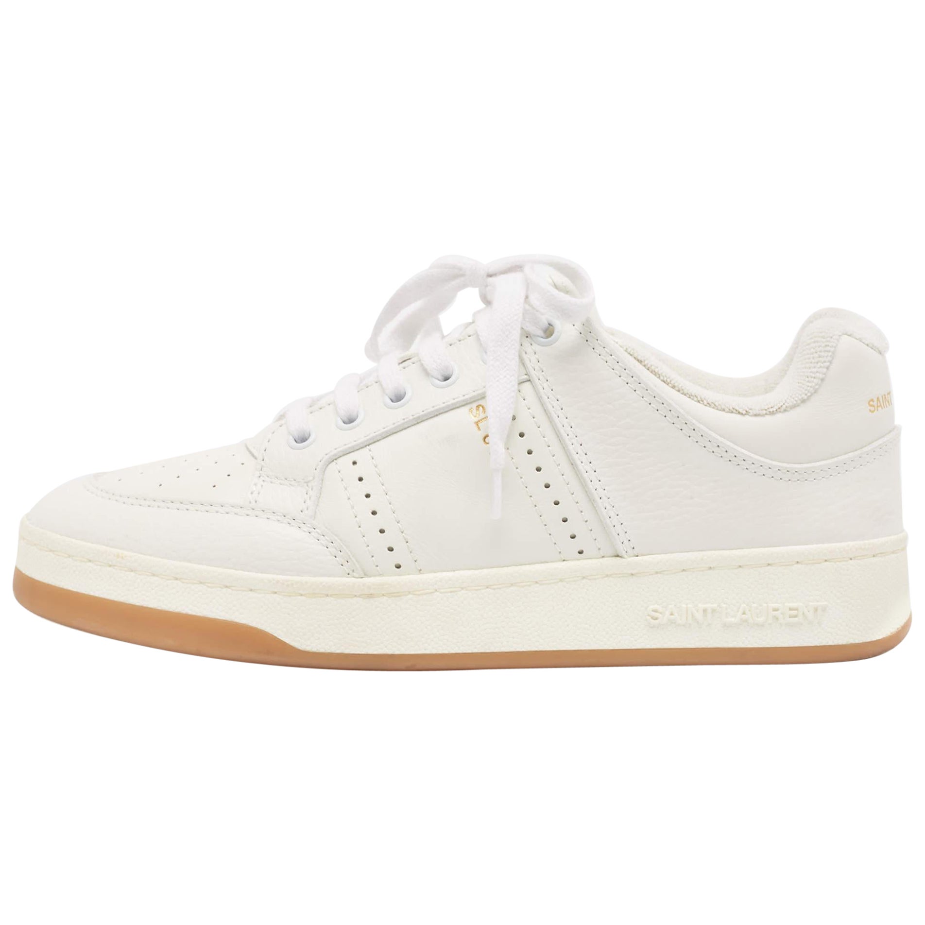 Saint Laurent Zapatillas con cordones SL/61 de piel blanca Talla 40