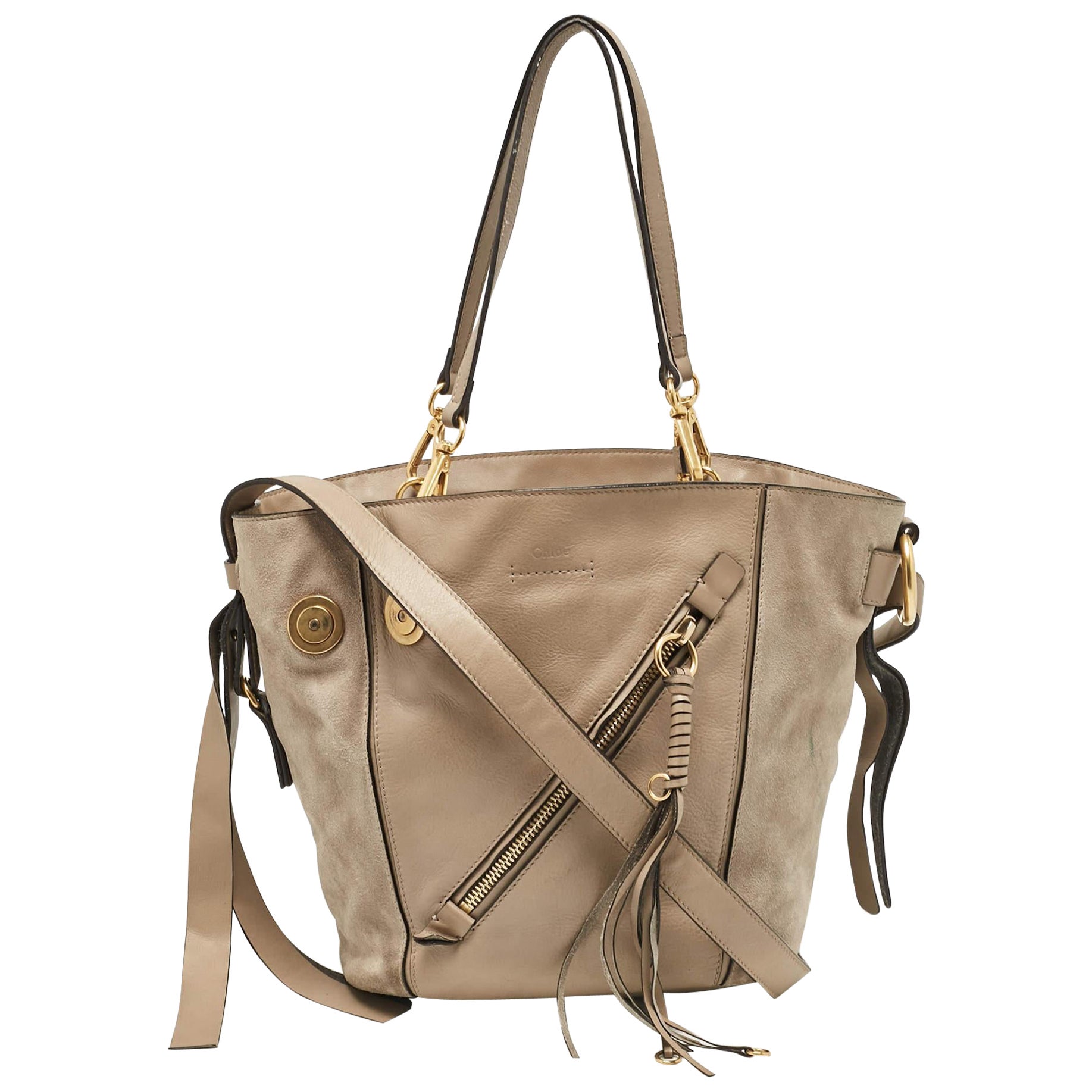 Fourre-tout Myers en cuir et daim beige de Chloe