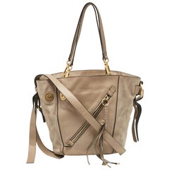 Chloe Beige Leather and Suede Myer Tote