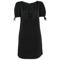 RED Valentino Black Crepe Bow Detail Mini Dress M