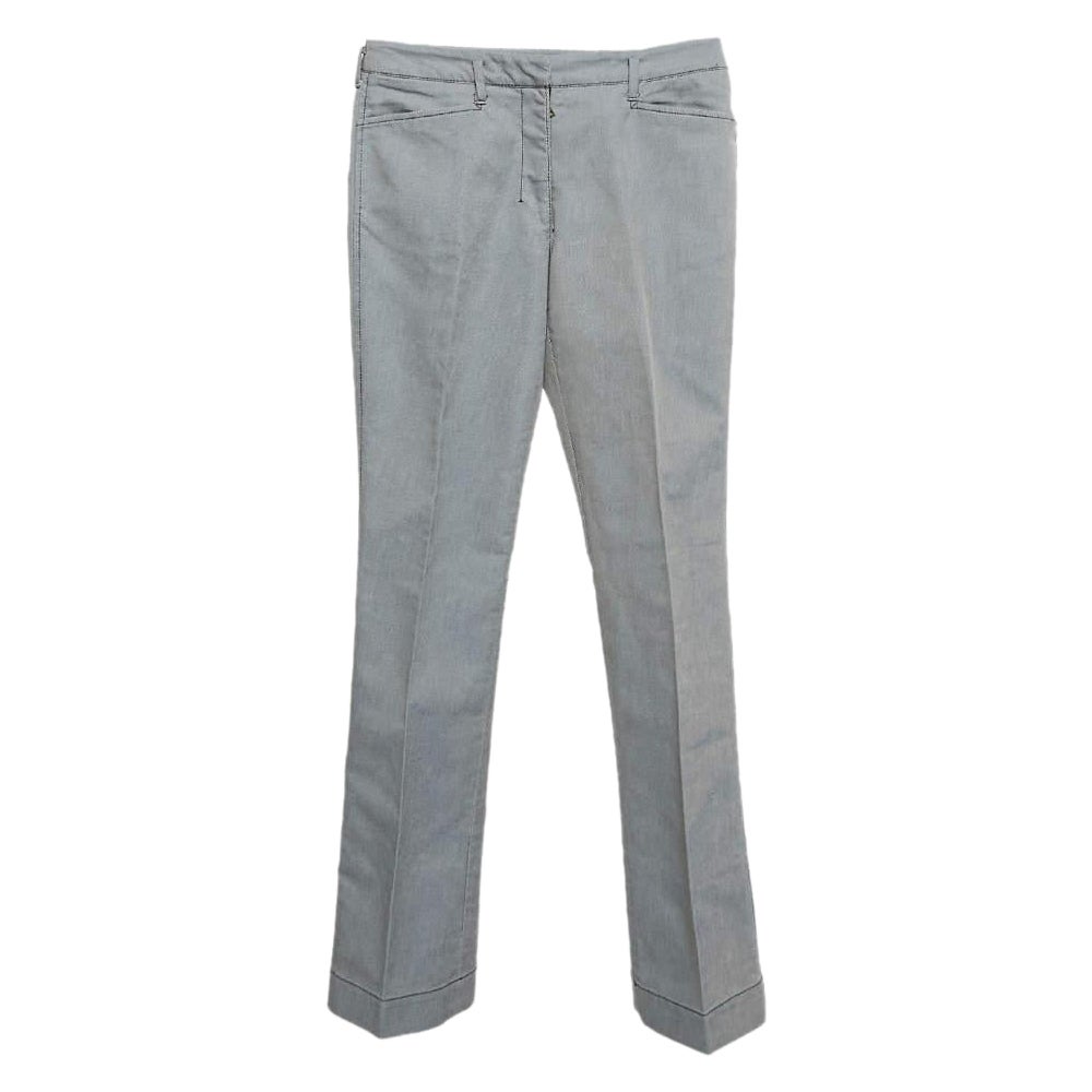 Prada Sport Blaue Gabardine-Hose aus Skinny in Hellbraun S