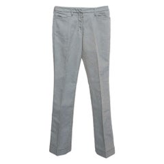 Prada Sport Blaue Gabardine-Hose aus Skinny in Hellbraun S