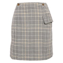 Acne Studios Mini falda envolvente de algodón a cuadros beige S
