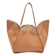 Alaia Marrone Vienne Taglio Laser Pelle Grande Lili Tote