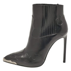 Saint Laurent Botas tobilleras Western de cuero negro talla 40
