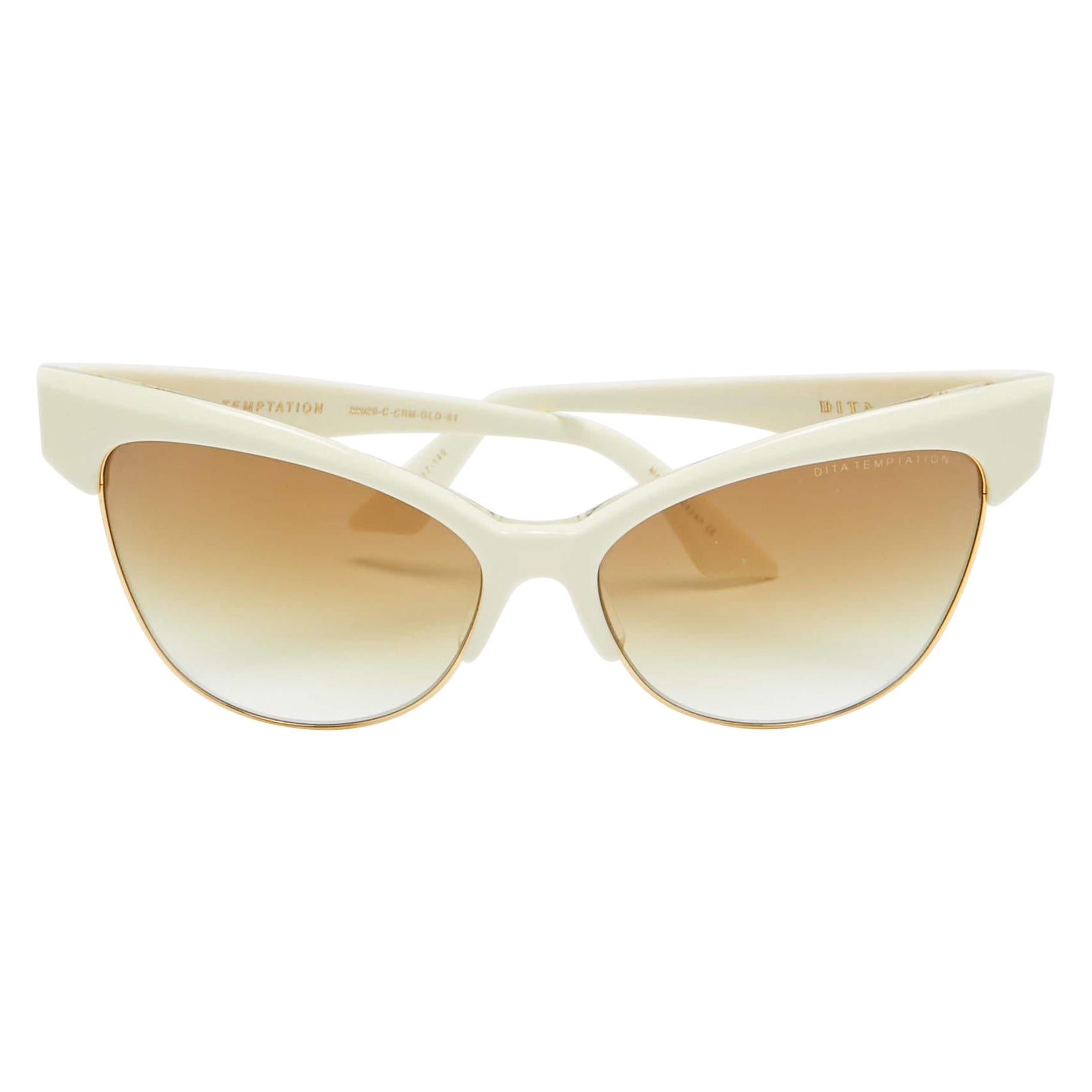 DITA Off-White/Brown Gradient Temptation Cat Eye Sunglasses
