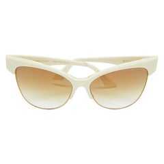 DITA Off-White/Brown Gradient Temptation Cat Eye Sunglasses