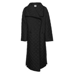 Totême Black Quilted Nylon Signature Coat XXS