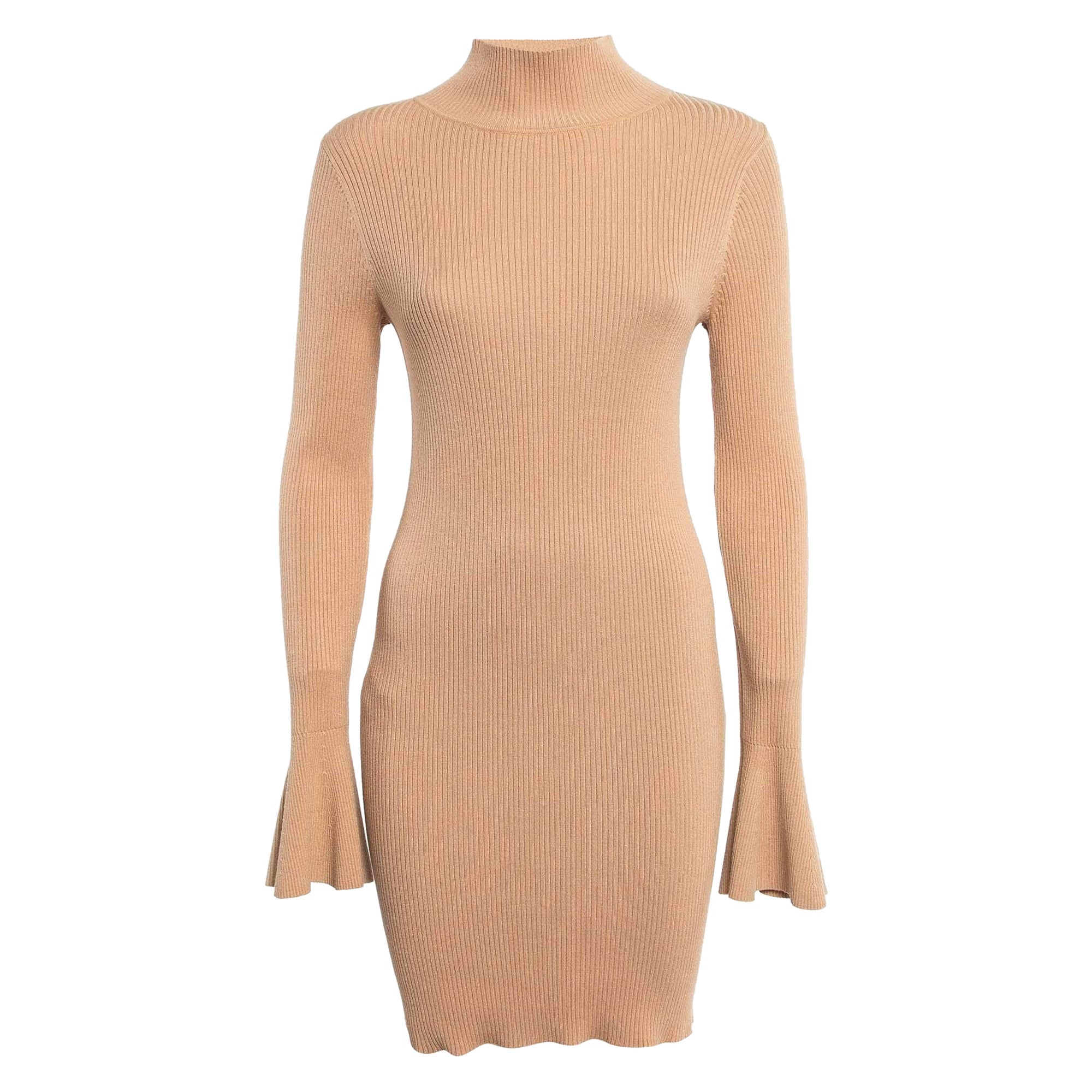 House of Harlow 1960 x Revolve Brown Rib Knit Turtleneck Bodycon Dress M