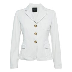 Weekend Max Mara Off White Gabardine Jacke mit Knopfleiste vorne, M