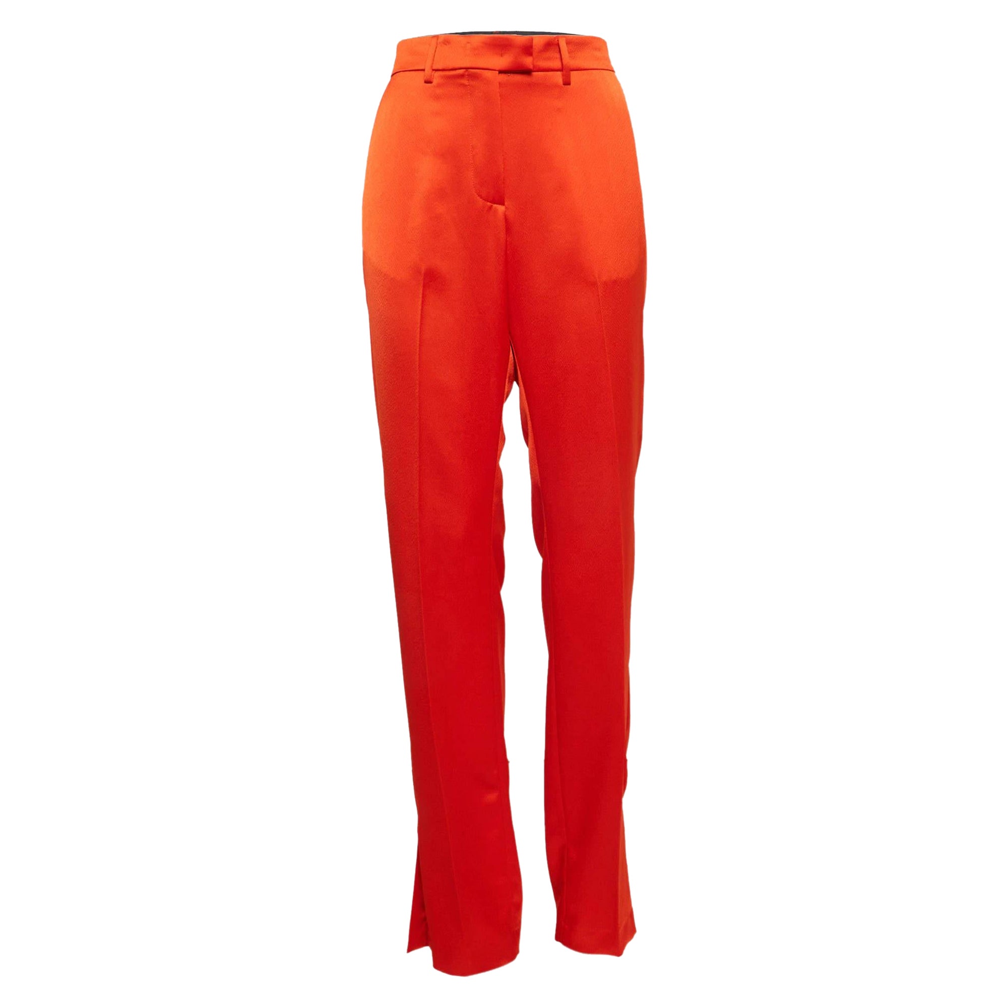 Pantalones de corte recto MSGM naranja satinado L
