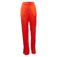 MSGM Orange Satin Straight Cut Trousers L