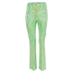 Saks Potts Poison Green Foil Print Jersey Leggings S