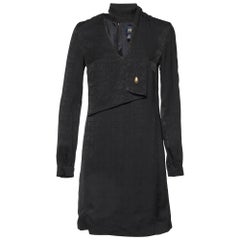 Class by Roberto Cavalli Schwarzes Logo-Jacquard-Krepp-Shiftkleid aus Krepp S
