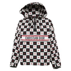Dior Black/White Amour Heart Check Synthetic Anorak Hoodie XS