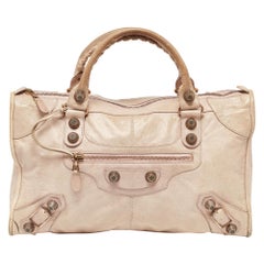 Bolso de trabajo GGH de piel color crema de Balenciaga