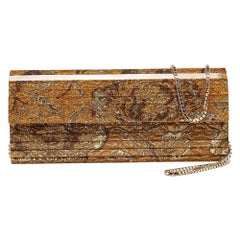 Jimmy Choo Gold Acryl Floral Sweetie Clutch mit Blumenmuster