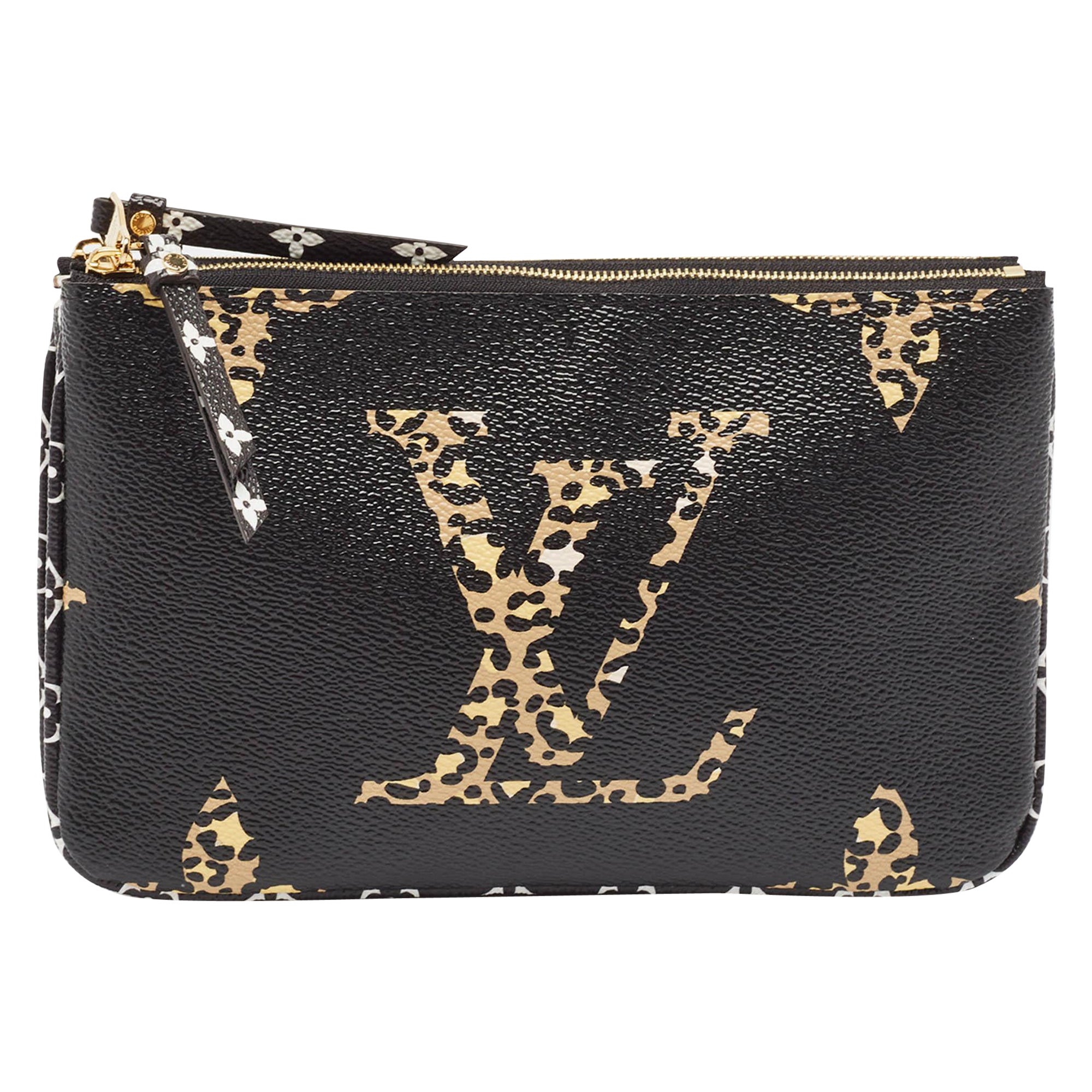 Pochette Jungle multicolore en toile monogrammée géante à double fermeture éclair Louis Vuitton
