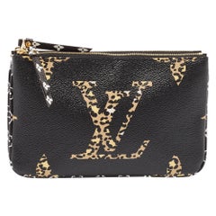 Pochette de doble cremallera Louis Vuitton de lona con monograma gigante multicolor
