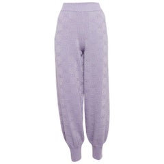 Gucci Light Purple GG Monogram Lurex Knit Sweatpants M