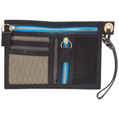 Bolsa organizadora de piel y tela negra/multicolor Kenzo