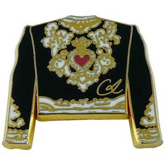 Christian Lacroix Vintage Enamel Toreador Jacket Pin Brooch 10