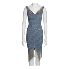 Christian Dior by John Galliano - Robe bleue en crochet et cotte de mailles, SS 2001