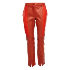 Givenchy Pantalon en cuir patchwork Brown M.