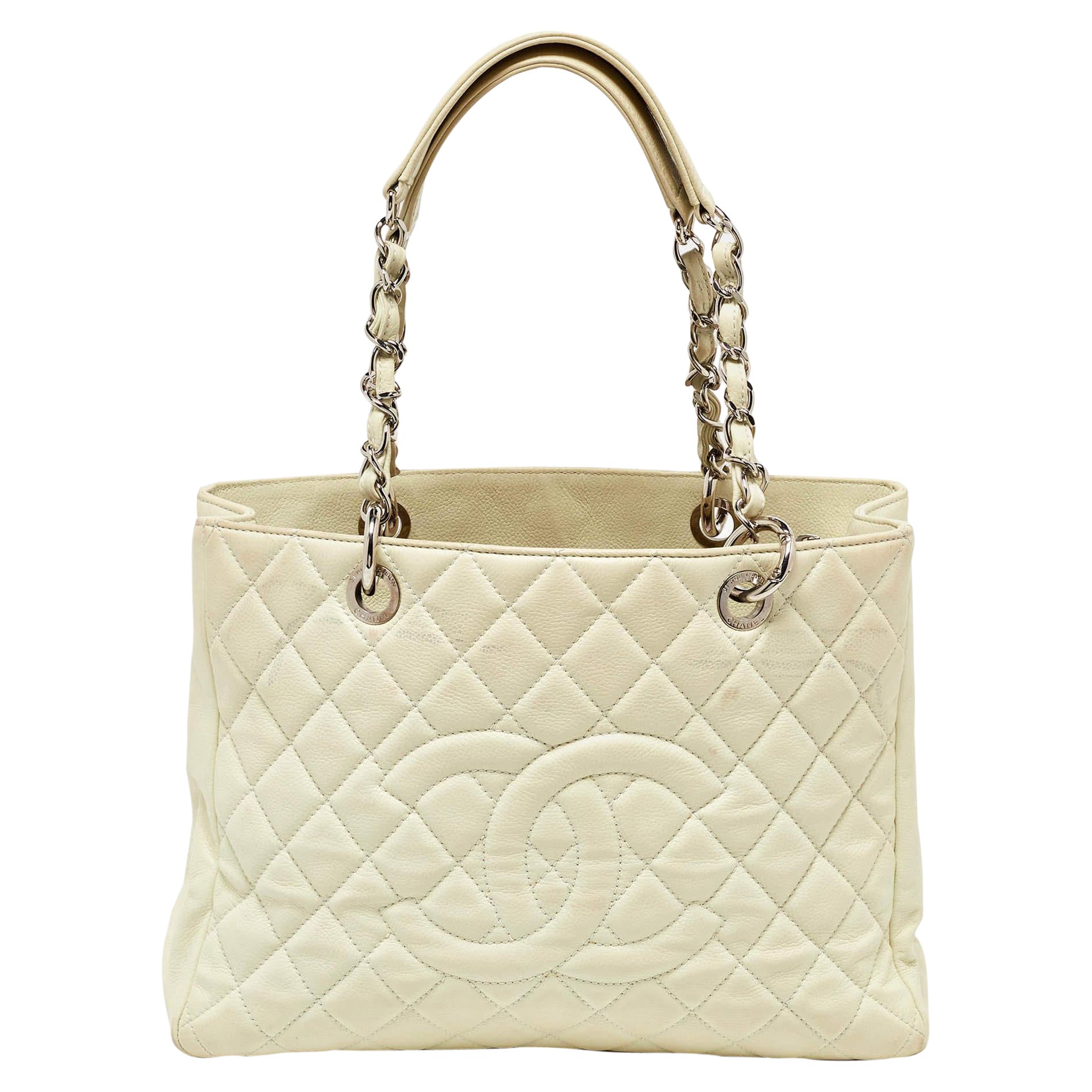 Chanel Fourre-tout CC GST matelassé couleur crème