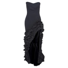 M-One Robe asymétrique à volants en crêpe noir M