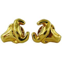 Christian Lacroix Vintage Pair of Bull Head Pin Brooches 10