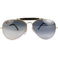 Nuovi occhiali da sole Ray Ban Precious Metals 24k Gold/Platinum B&L Outdoorsman 62' USA