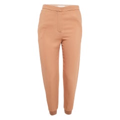 Chloe Light Brown Crepe Zip Detail Trackpants S