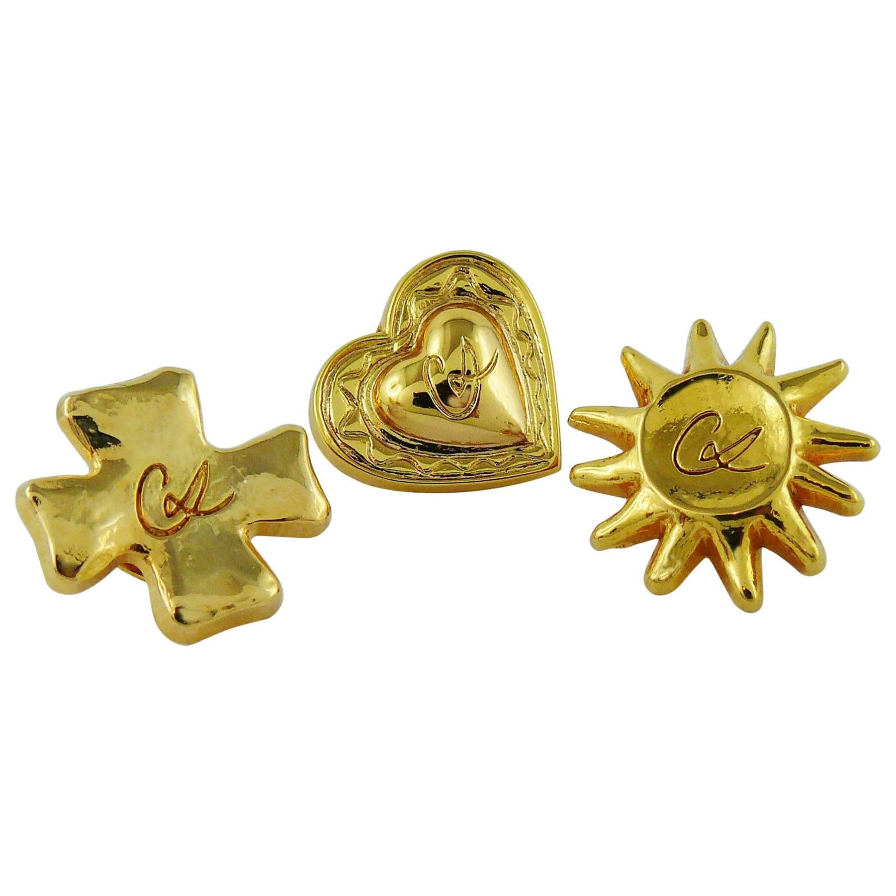 Christian Lacroix Vintage Iconic Symbols Pin Brooches