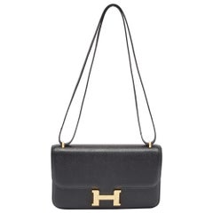 Hermes Black Epsom Leather Constance Elan Bag