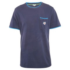 Kenzo - Maglietta patchwork con tigre in cotone blu navy XL