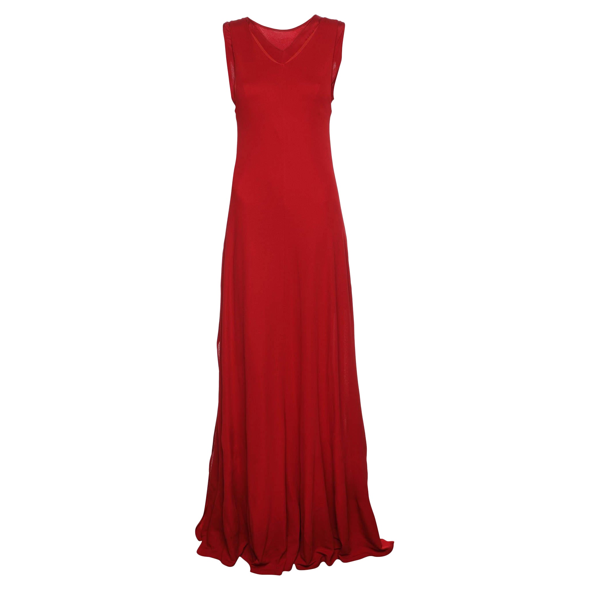 Sportmax Red Crepe Sleeveless Dress S