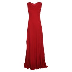 Sportmax Vestido rojo de crepé sin mangas S