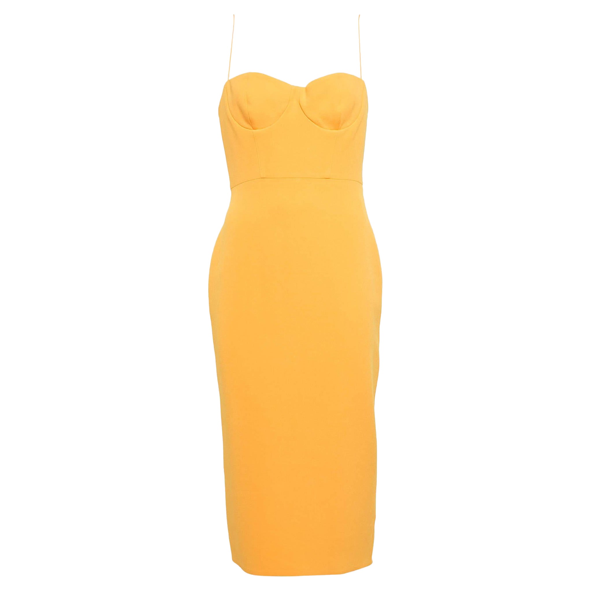 Alex Perry Naranja Crepé elástico Lee Vestido Midi M