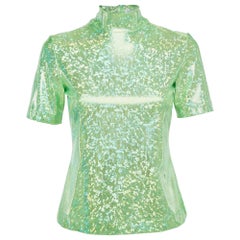 Saks Potts Poison - Top in jersey con stampa foil verde - S