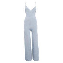 Superdown Grey Lurex Knit Strappy Jumpsuit M