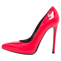 Philipp Plein Rose Pink Patent Leather Pointed Toe Pumps Size 40
