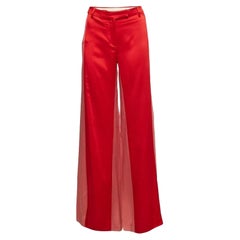 Valentino Red Crepe Wide Leg Pants M. I.