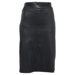 Givenchy Schwarzer Lederrock mit Reißverschluss L
