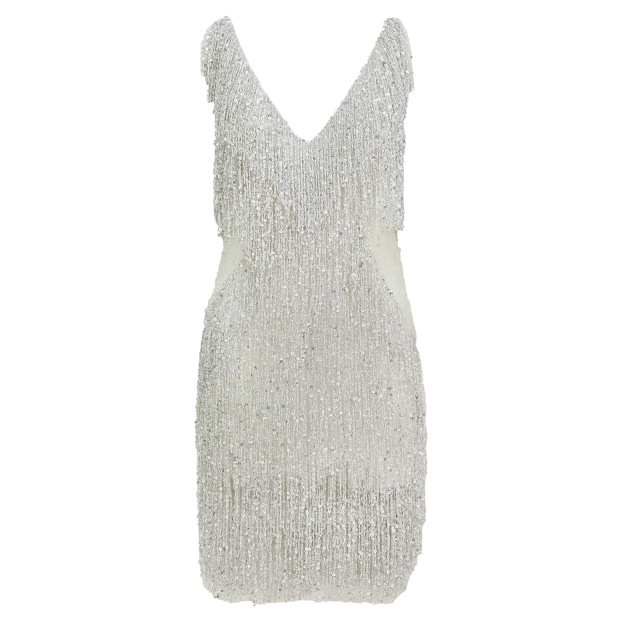 Naeem Khan Gatsby Tassel Embellished Short Dress M For Sale