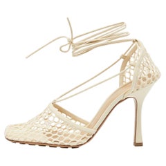 Bottega Veneta Crema, pelle e rete elastica, Pumps Taglia 41