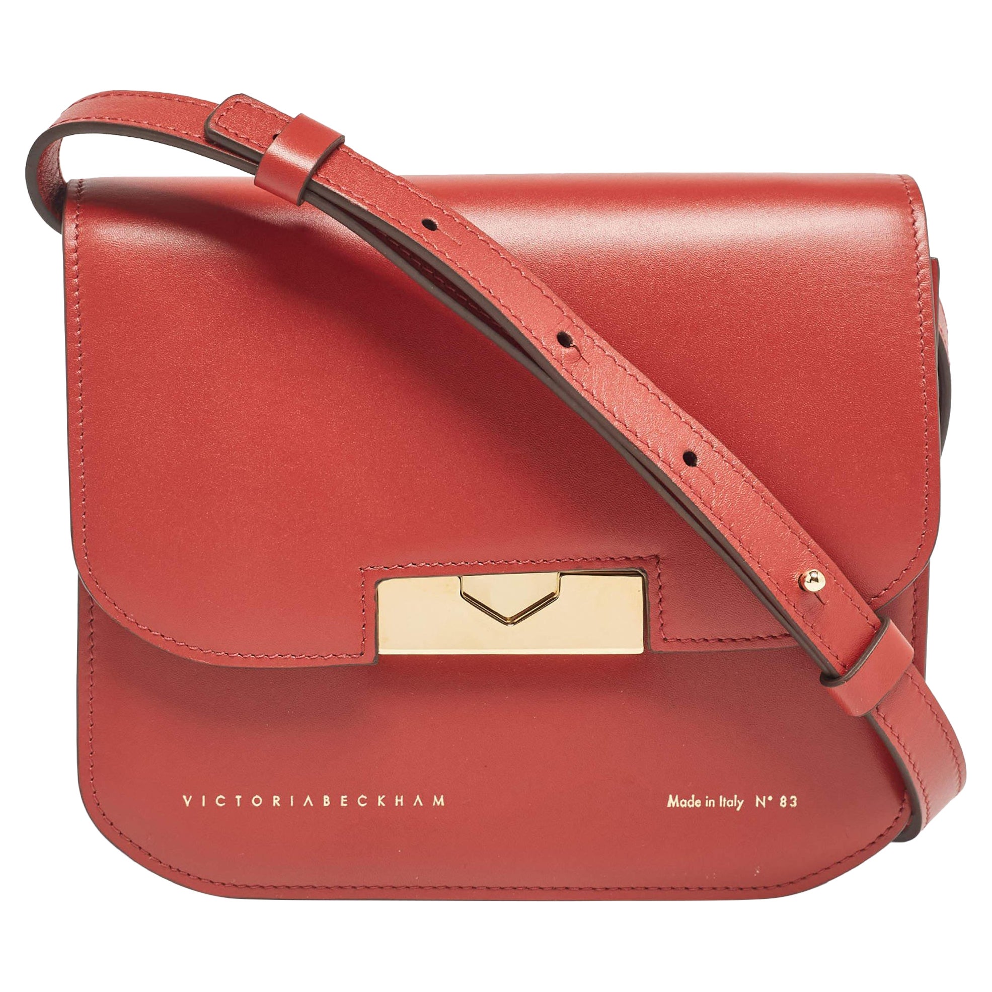 Victoria Beckham Eva Beckham Ziegelrote Eva Umhängetasche aus Leder im Angebot