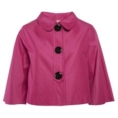 Giambattista Valli Fuchsia Pink Cotton Blend Oversized Jacket M